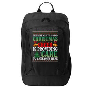 Ugly Xmas Christmas Cheer Is Providing Care To Everyone Here City Backpack