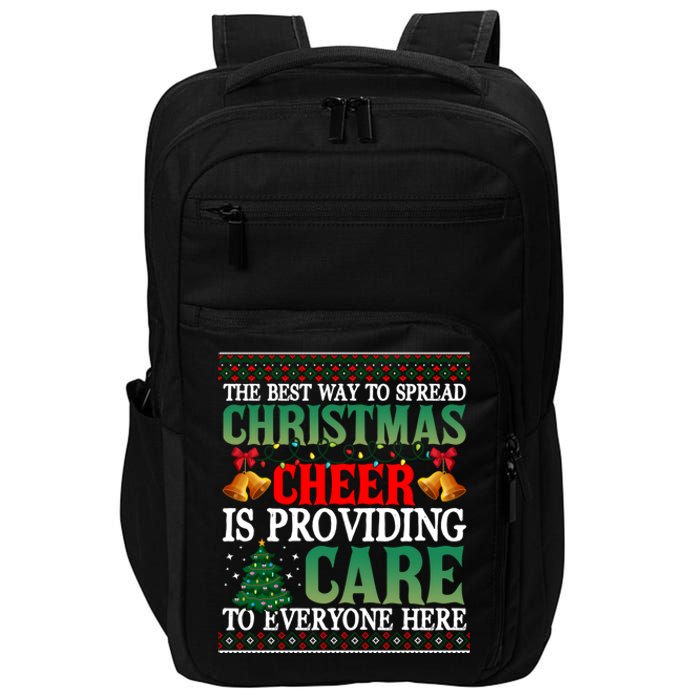 Ugly Xmas Christmas Cheer Is Providing Care To Everyone Here Impact Tech Backpack