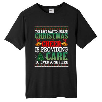 Ugly Xmas Christmas Cheer Is Providing Care To Everyone Here Tall Fusion ChromaSoft Performance T-Shirt