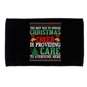 Ugly Xmas Christmas Cheer Is Providing Care To Everyone Here Microfiber Hand Towel