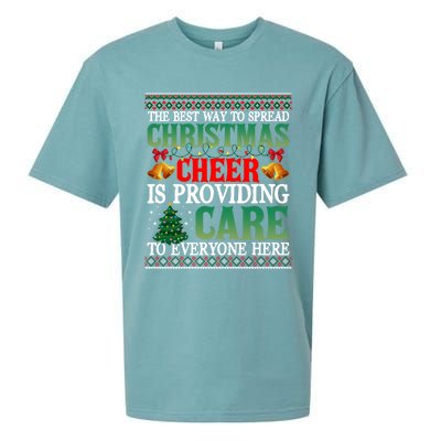 Ugly Xmas Christmas Cheer Is Providing Care To Everyone Here Sueded Cloud Jersey T-Shirt