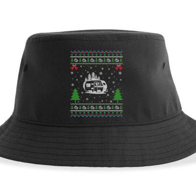 Ugly Xmas Design Camper Ugly Christmas Sweater Funny Gift Sustainable Bucket Hat