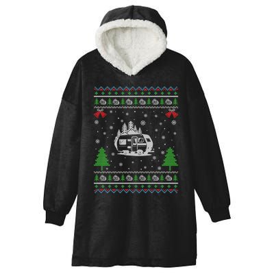 Ugly Xmas Design Camper Ugly Christmas Sweater Funny Gift Hooded Wearable Blanket