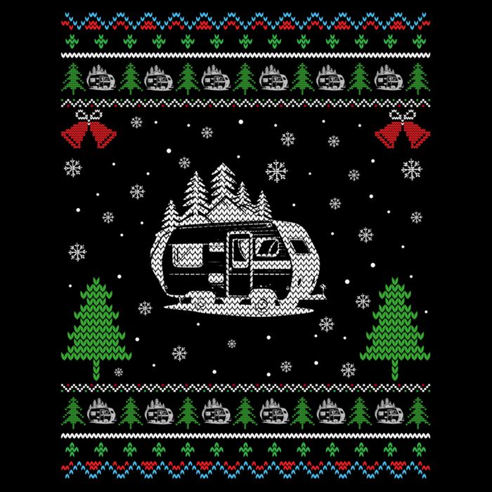 Ugly Xmas Design Camper Ugly Christmas Sweater Funny Gift Drawstring Bag