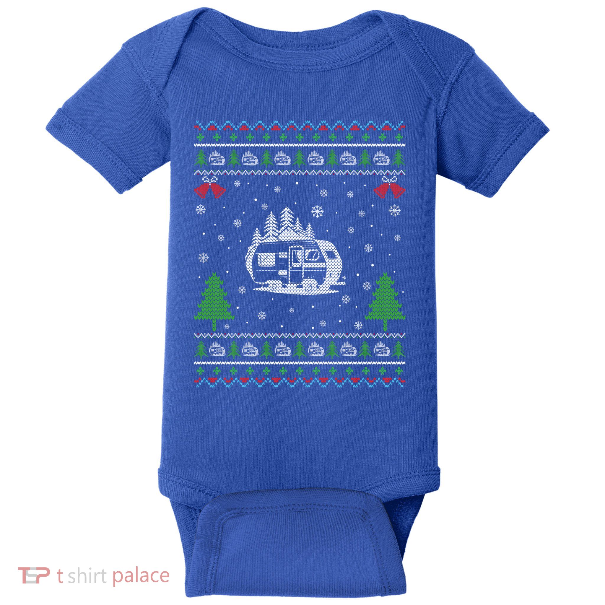 Ugly Xmas Design Camper Ugly Christmas Sweater Funny Gift Baby Bodysuit