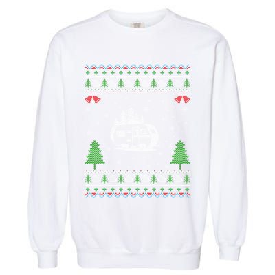 Ugly Xmas Design Camper Ugly Christmas Sweater Funny Gift Garment-Dyed Sweatshirt