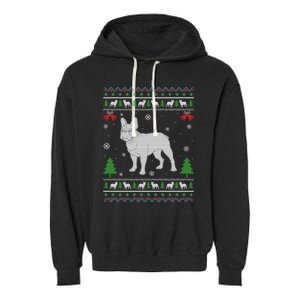 Ugly Xmas Design French Bulldog Ugly Christmas Sweater Funny Gift Garment-Dyed Fleece Hoodie