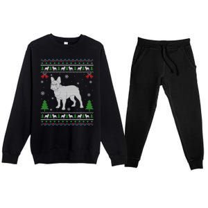 Ugly Xmas Design French Bulldog Ugly Christmas Sweater Funny Gift Premium Crewneck Sweatsuit Set