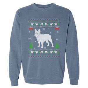 Ugly Xmas Design French Bulldog Ugly Christmas Sweater Funny Gift Garment-Dyed Sweatshirt