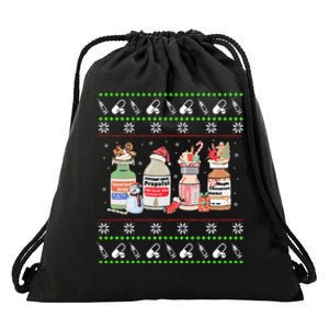 Ugly Xmas Funny Propofol Christmas Nurse CRNA PACU ER ED ICU  Drawstring Bag