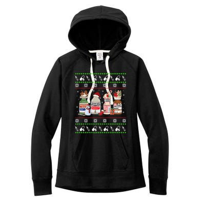 Ugly Xmas Funny Propofol Christmas Nurse Crna Pacu Er Ed Icu Women's Fleece Hoodie