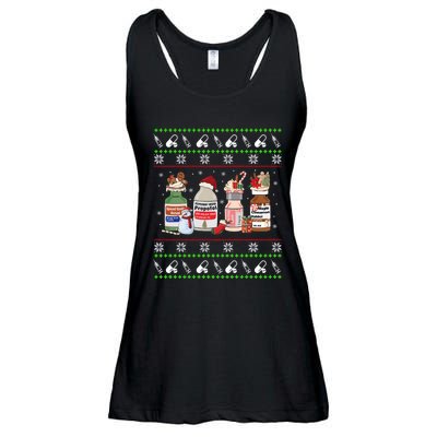 Ugly Xmas Funny Propofol Christmas Nurse Crna Pacu Er Ed Icu Ladies Essential Flowy Tank