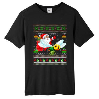 Ugly Xmas Funny Santa Riding Dragonfly Christmas Gift Tall Fusion ChromaSoft Performance T-Shirt