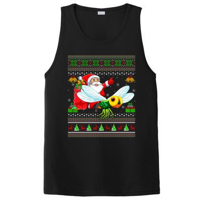 Ugly Xmas Funny Santa Riding Dragonfly Christmas Gift PosiCharge Competitor Tank