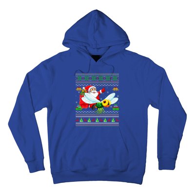 Ugly Xmas Funny Santa Riding Dragonfly Christmas Gift Hoodie