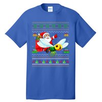 Ugly Xmas Funny Santa Riding Dragonfly Christmas Gift Tall T-Shirt