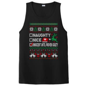 Ugly Xmas Funny Nice Naughty Innocent Until Proven Guilty Gift PosiCharge Competitor Tank