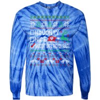 Ugly Xmas Funny Nice Naughty Innocent Until Proven Guilty Gift Tie-Dye Long Sleeve Shirt