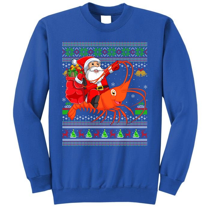 Ugly Xmas Funny Santa Riding Shrimp Fish Christmas Cute Gift Sweatshirt