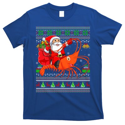 Ugly Xmas Funny Santa Riding Shrimp Fish Christmas Cute Gift T-Shirt