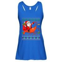 Ugly Xmas Funny Santa Riding Shrimp Fish Christmas Cute Gift Ladies Essential Flowy Tank