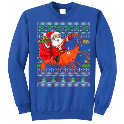 Ugly Xmas Funny Santa Riding Shrimp Fish Christmas Cute Gift Tall Sweatshirt