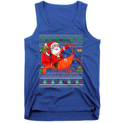 Ugly Xmas Funny Santa Riding Shrimp Fish Christmas Cute Gift Tank Top