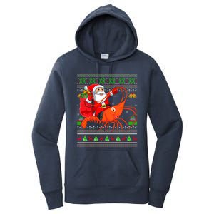 Ugly Xmas Funny Santa Riding Shrimp Fish Christmas Cute Gift Women's Pullover Hoodie