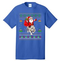 Ugly Xmas Funny Santa Riding White Tiger Christmas Gift Tall T-Shirt