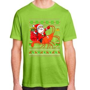 Ugly Xmas Funny Santa Riding Shrimp Fish Christmas Gift Adult ChromaSoft Performance T-Shirt