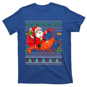 Ugly Xmas Funny Santa Riding Shrimp Fish Christmas Gift T-Shirt