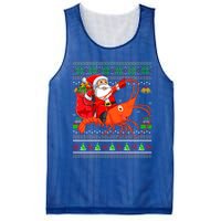 Ugly Xmas Funny Santa Riding Shrimp Fish Christmas Gift Mesh Reversible Basketball Jersey Tank