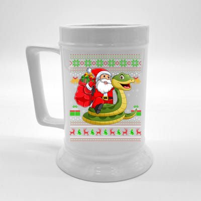 Ugly Xmas Funny Santa Riding Snake Christmas Gift Beer Stein