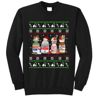 Ugly Xmas Funny Propofol Christmas Nurse Crna Pacu Er Ed Icu Sweatshirt