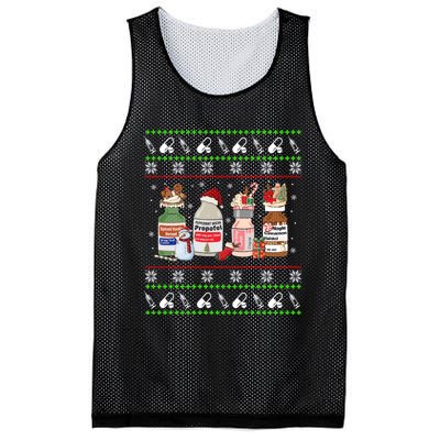 Ugly Xmas Funny Propofol Christmas Nurse Crna Pacu Er Ed Icu Mesh Reversible Basketball Jersey Tank