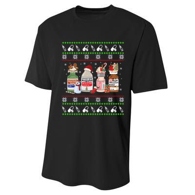 Ugly Xmas Funny Propofol Christmas Nurse Crna Pacu Er Ed Icu Performance Sprint T-Shirt