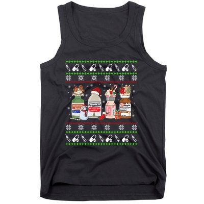 Ugly Xmas Funny Propofol Christmas Nurse Crna Pacu Er Ed Icu Tank Top