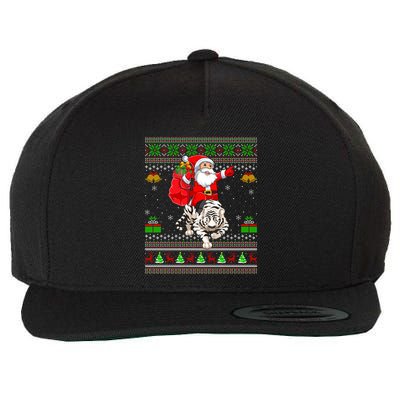 Ugly Xmas Funny Santa Riding White Tiger Christmas Gift Wool Snapback Cap