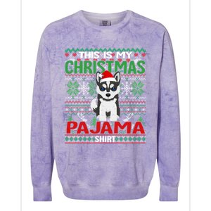 Ugly Xmas Holiday This Is My Siberian Husky Dog Christmas Great Gift Colorblast Crewneck Sweatshirt