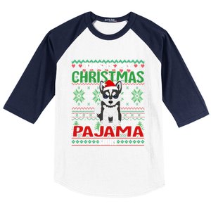 Ugly Xmas Holiday This Is My Siberian Husky Dog Christmas Great Gift Baseball Sleeve Shirt