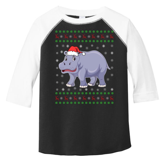 Ugly Xmas Hippo Graphic Funny Ugly Sweater Christmas Cute Gift Toddler Fine Jersey T-Shirt