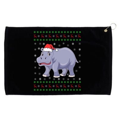 Ugly Xmas Hippo Graphic Funny Ugly Sweater Christmas Cute Gift Grommeted Golf Towel