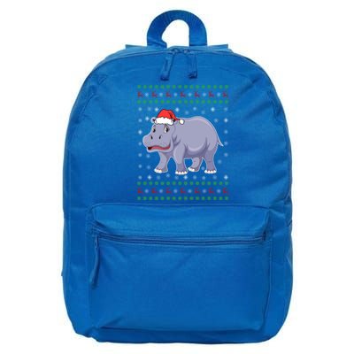 Ugly Xmas Hippo Graphic Funny Ugly Sweater Christmas Cute Gift 16 in Basic Backpack