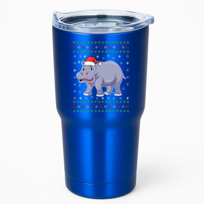 Ugly Xmas Hippo Graphic Funny Ugly Sweater Christmas Cute Gift Tumbler
