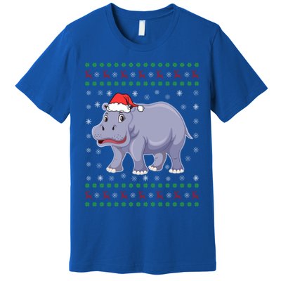 Ugly Xmas Hippo Graphic Funny Ugly Sweater Christmas Cute Gift Premium T-Shirt