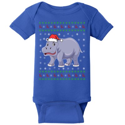 Ugly Xmas Hippo Graphic Funny Ugly Sweater Christmas Cute Gift Baby Bodysuit