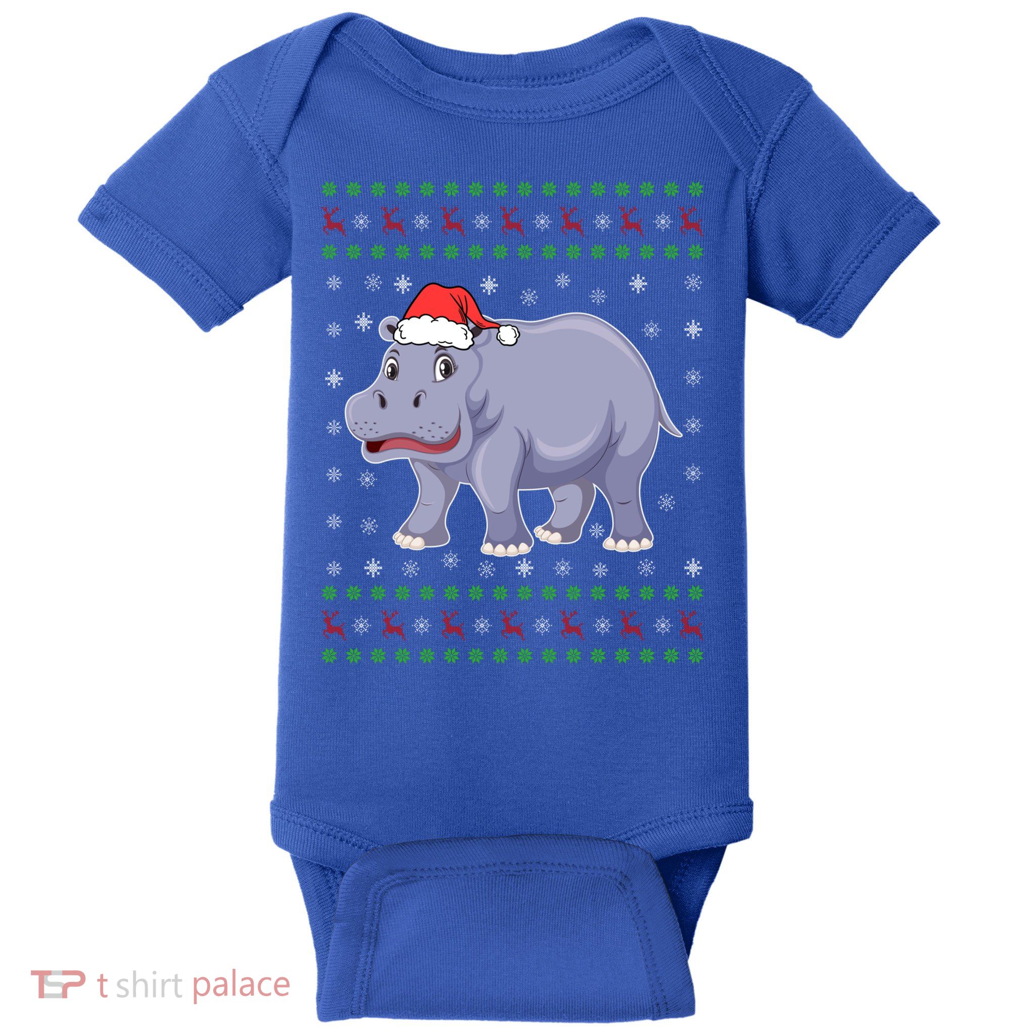Ugly Xmas Hippo Graphic Funny Ugly Sweater Christmas Cute Gift Baby Bodysuit