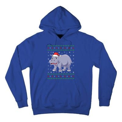 Ugly Xmas Hippo Graphic Funny Ugly Sweater Christmas Cute Gift Tall Hoodie