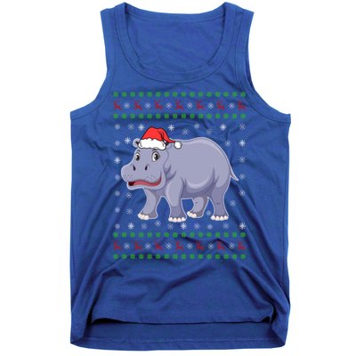 Ugly Xmas Hippo Graphic Funny Ugly Sweater Christmas Cute Gift Tank Top