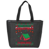 Ugly Xmas Holiday This Is My Camping Christmas Pajama Gift Zip Tote Bag